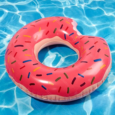 Надувной круг для плавания детский от 3 лет плавательный пончик для бассейна розовый