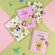 картинка Детский подарочный блокнот для девочек и мальчиков в клетку для записей с замочком Авокадо