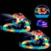 картинка Светящийся гибкий трек 4 метра Racing track "Night light" 344 детали 2 гоночные машинки (Magic Track