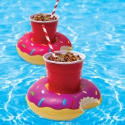 картинка Надувной подстаканник пончик розовый