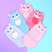 картинка Шапка шлем для девочки на осень демисезонная детская двойная Котик 