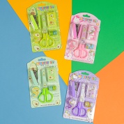 картинка Детский канцелярский подарочный набор школьника 5 в 1 для творчества для девочек и мальчиков