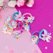 картинка Комплект детских резинок для волос "Глянцевые единороги"