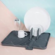 картинка Складная сушилка поддон для посуды со сливом для воды