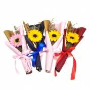 картинка Мыльный букет с ярким подсолнухом в подарочной упаковке "Love"