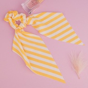 картинка Женская  резинка с платком для волос 3 в 1 в полоску