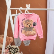картинка Костюм детский спортивный штаны и кофта для девочки на весну Мишка 