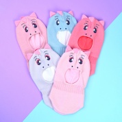 картинка Шапка шлем для девочки на осень демисезонная детская двойная Единорог