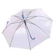 картинка Зонт детский для девочек и мальчиков прозрачный с цветной ручкой